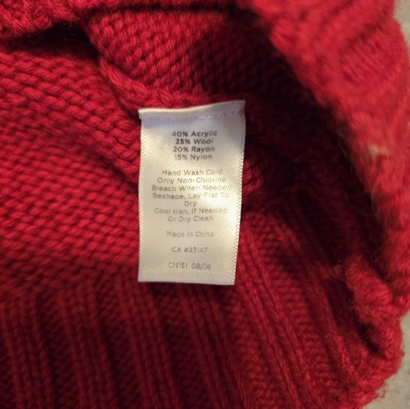 Talbots petite wool blend holiday turtleneck sweater. - Picture 5 of 6